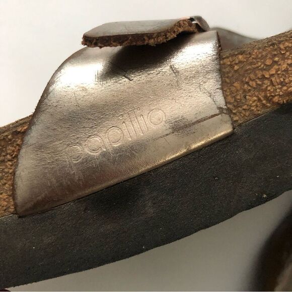 Birkenstock Papillio Gizeh style sandals silver and brown women’s size 40 - Picture 12 of 12